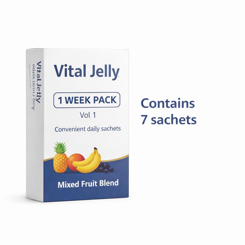 Vital oral jelly packaging with 7 sachets
